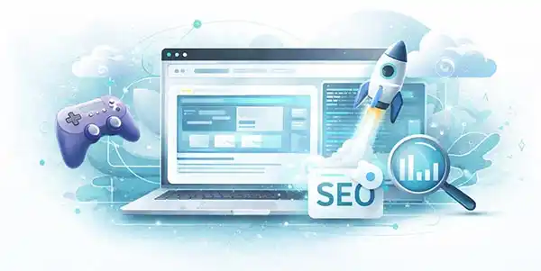 Illustration die alle Leistungen auflistet. Webseite erstelleb, Webentwicklung, Webapp, Seo, OnlineShop und Print.
